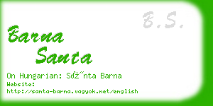 barna santa business card